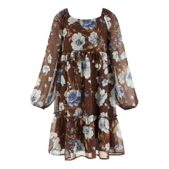 Speechless Big Kid Girls Long Sleeve Puffed A-Line Dress