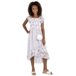 Speechless Big Kid Girls Short Sleeve Flutter A-Line Dress