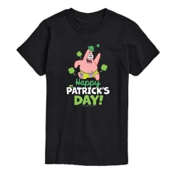 Squarepants Happy Patrick'S Day Tee Womens Juniors Crew Neck Short Sleeve Regular Fit Spongebob Graphic T-Shirt