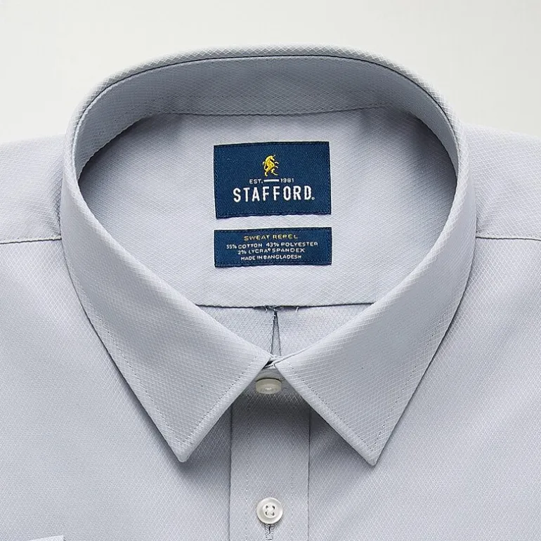 Stafford Big And Tall Advanced Performance Sweat Repel Mens Long Sleeve Dress Shirt