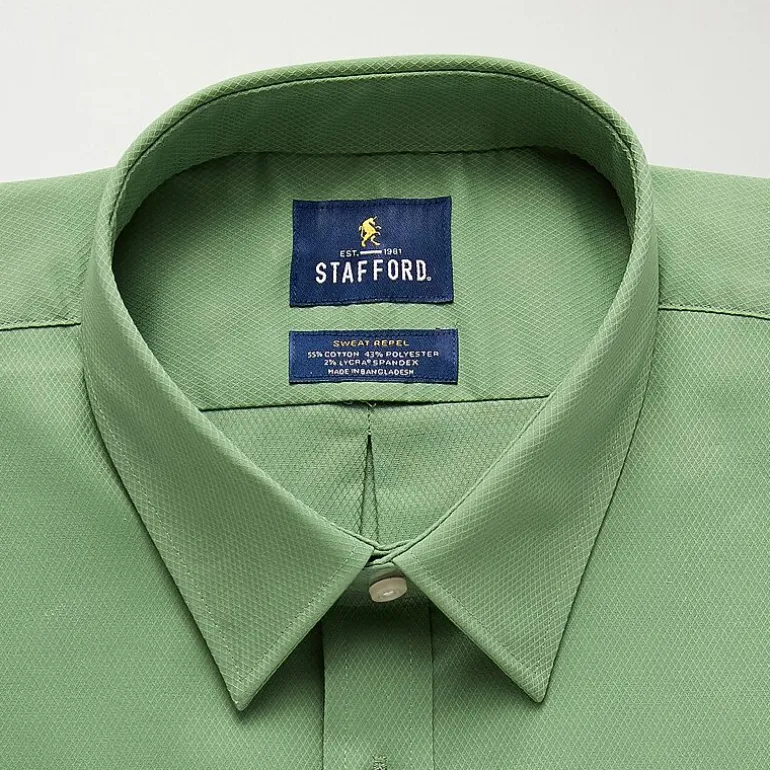 Stafford Big And Tall Advanced Performance Sweat Repel Mens Long Sleeve Dress Shirt