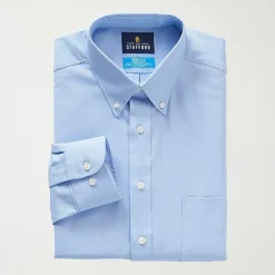 Stafford Big and Tall Coolmax All Season Oxford Mens Button Down Collar Long Sleeve Stretch Fabric Wrinkle Free Dress Shirt