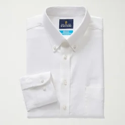 Stafford Big and Tall Coolmax All Season Oxford Mens Button Down Collar Long Sleeve Stretch Fabric Wrinkle Free Dress Shirt