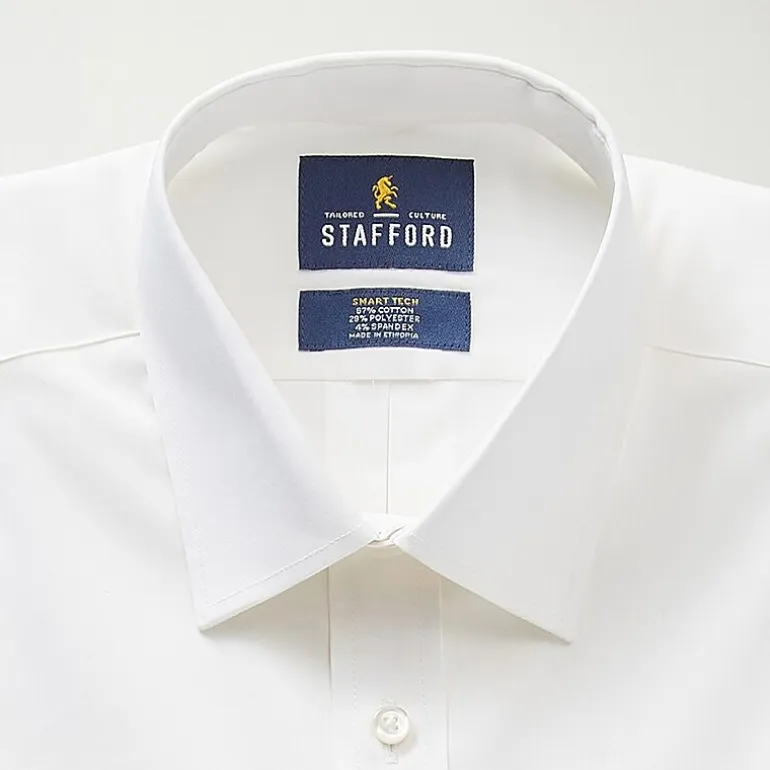 Stafford Big and Tall Smart Tech Mens Regular Fit Stretch Fabric Wrinkle Free Long Sleeve Dress Shirt