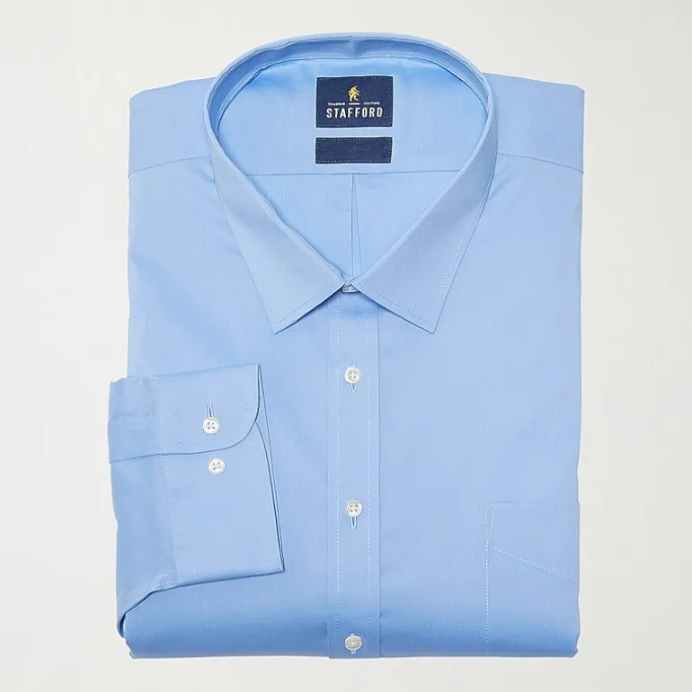 Stafford Big and Tall Smart Tech Mens Regular Fit Stretch Fabric Wrinkle Free Long Sleeve Dress Shirt