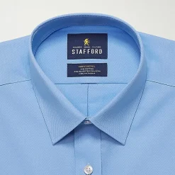 Stafford Big & Tall Advanced Performance Sweat Repel Mens Regular Fit Stretch Fabric Wrinkle Free Long Sleeve Dress Shirt