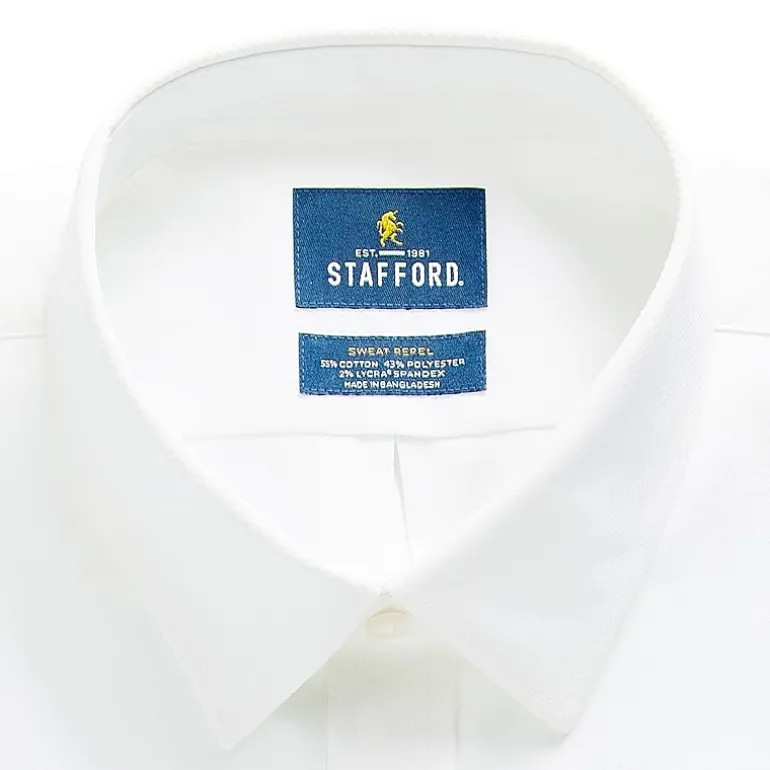Stafford Big & Tall Advanced Performance Sweat Repel Mens Regular Fit Stretch Fabric Wrinkle Free Long Sleeve Dress Shirt