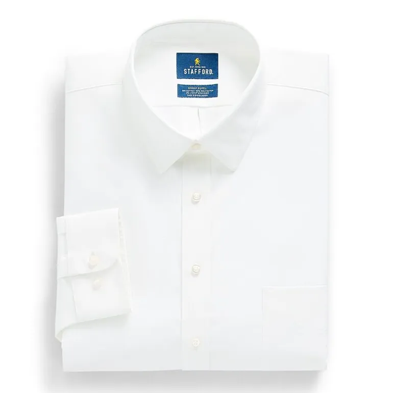 Stafford Big & Tall Advanced Performance Sweat Repel Mens Regular Fit Stretch Fabric Wrinkle Free Long Sleeve Dress Shirt