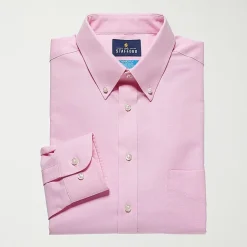 Stafford Coolmax All Season Ecomade Oxford Mens Regular Fit Stretch Fabric Wrinkle Free Long Sleeve Dress Shirt