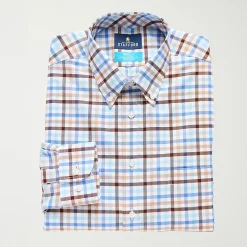 Stafford Coolmax All Season Ecomade Oxford Mens Regular Fit Stretch Fabric Wrinkle Free Long Sleeve Dress Shirt