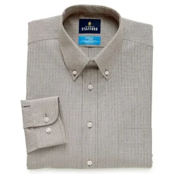 Stafford Coolmax All Season Ecomade Oxford Mens Regular Fit Stretch Fabric Wrinkle Free Long Sleeve Dress Shirt