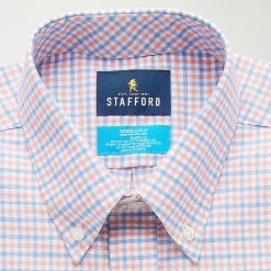 Stafford Coolmax All Season Ecomade Oxford Mens Regular Fit Stretch Fabric Wrinkle Free Long Sleeve Dress Shirt