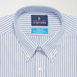 Stafford Coolmax All Season Ecomade Mens Classic Fit Stretch Fabric Wrinkle Free Long Sleeve Dress Shirt