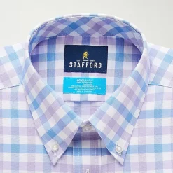 Stafford Coolmax All Season Ecomade Oxford Mens Slim Fit Stretch Fabric Wrinkle Free Long Sleeve Dress Shirt