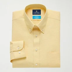 Stafford Coolmax All Season Ecomade Oxford Mens Slim Fit Stretch Fabric Wrinkle Free Long Sleeve Dress Shirt