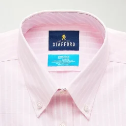 Stafford Coolmax All Season Ecomade Oxford Mens Slim Fit Stretch Fabric Wrinkle Free Long Sleeve Dress Shirt