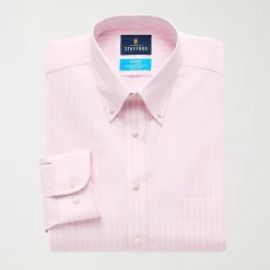 Stafford Coolmax All Season Ecomade Oxford Mens Slim Fit Stretch Fabric Wrinkle Free Long Sleeve Dress Shirt