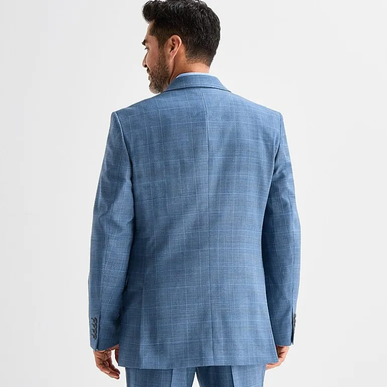 Stafford Coolmax All Season Ecomade Classic Fit Plaid Suit Separates
