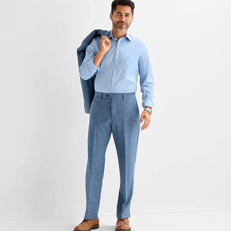 Stafford Coolmax All Season Ecomade Classic Fit Plaid Suit Separates