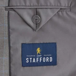 Stafford Coolmax All Season Ecomade Mens Classic Fit Plaid Suit Separates