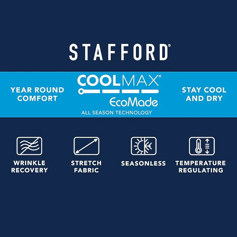 Stafford Coolmax All Season Ecomade Mens Classic Fit Plaid Suit Separates