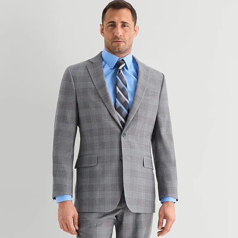 Stafford Coolmax All Season Ecomade Mens Classic Fit Plaid Suit Separates