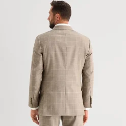 Stafford Coolmax All Season Ecomade Mens Classic Fit Windowpane Suit Separates