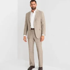 Stafford Coolmax All Season Ecomade Mens Classic Fit Windowpane Suit Separates