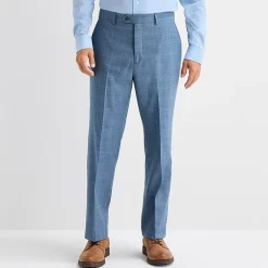 Stafford Coolmax All Season Ecomade Mens Classic Fit Plaid Flat Front Suit Pant