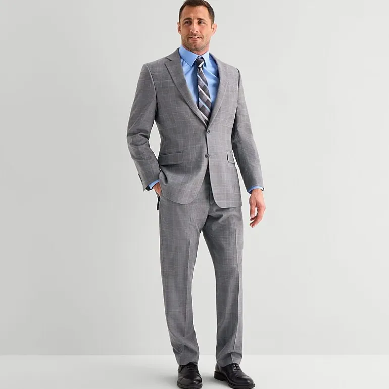 Stafford Coolmax All Season Ecomade Mens Classic Fit Plaid Suit Jacket