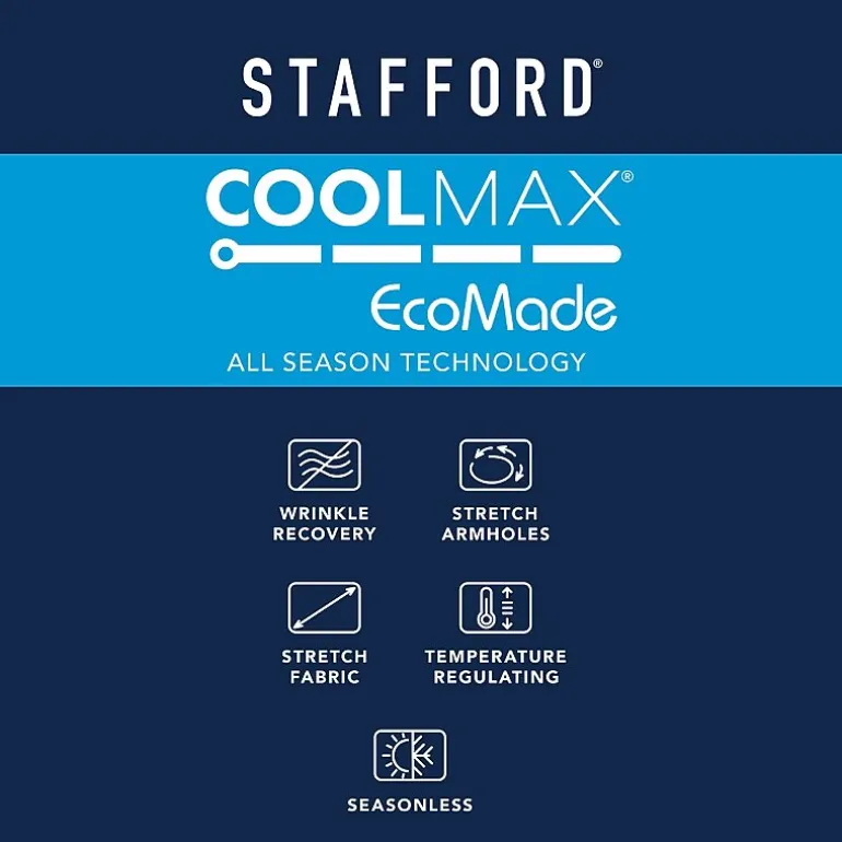Stafford Coolmax All Season Ecomade Mens Classic Fit Plaid Suit Jacket