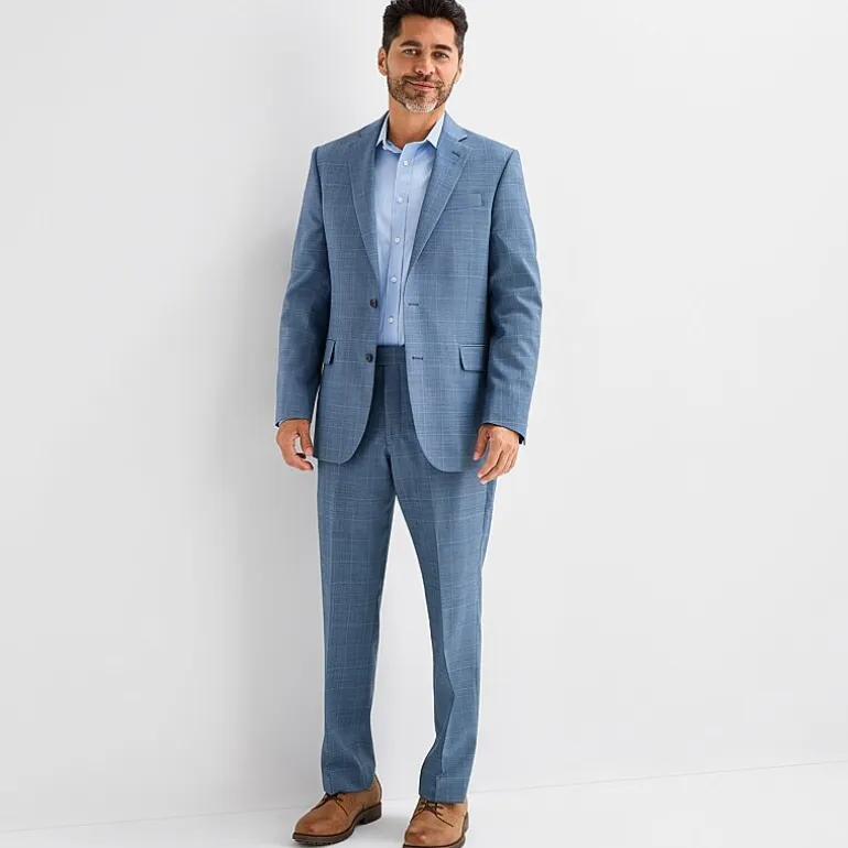 Stafford Coolmax All Season Ecomade Mens Classic Fit Plaid Suit Jacket
