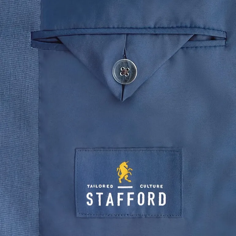 Stafford Coolmax All Season Ecomade Birdseye Signature Mens Stretch Fabric Classic Fit Suit Jacket