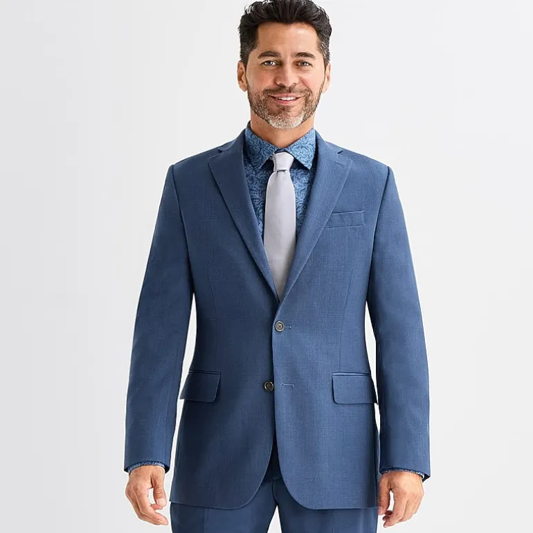 Stafford Coolmax All Season Ecomade Birdseye Signature Mens Stretch Fabric Classic Fit Suit Jacket