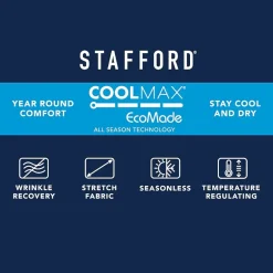 Stafford Coolmax All Season Ecomade Mens Classic Fit Plaid Flat Front Suit Pant
