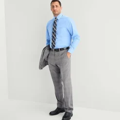 Stafford Coolmax All Season Ecomade Mens Classic Fit Plaid Flat Front Suit Pant