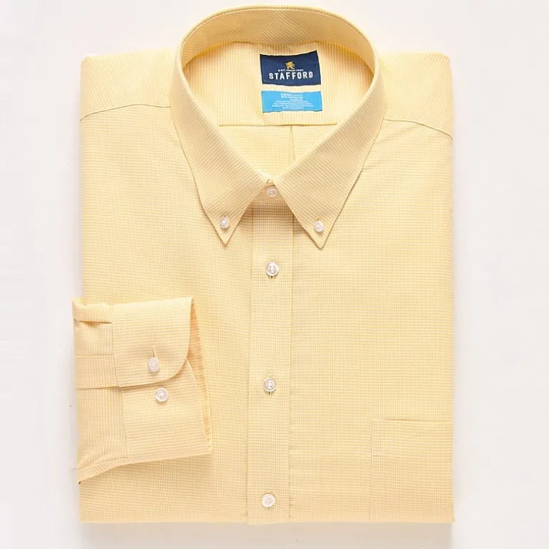 Stafford Coolmax All Season Ecomade Oxford Mens Big and Tall Classic Fit Stretch Fabric Wrinkle Free Long Sleeve Dress Shirt