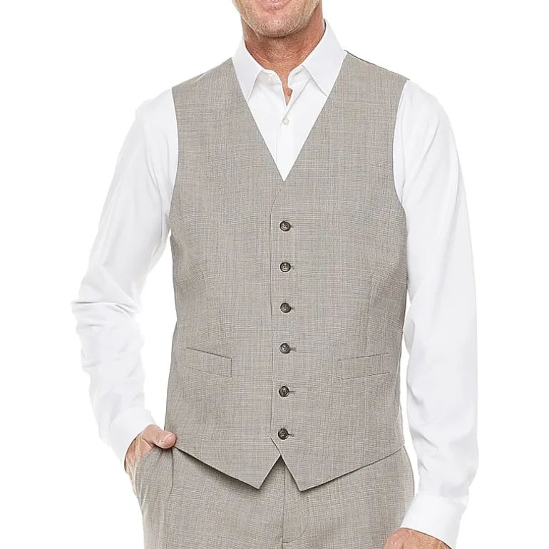 Stafford Coolmax All Season Ecomade Mens Regular Fit Plaid Big and Tall Suit Jacket