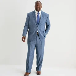 Stafford Coolmax All Season Ecomade Mens Big and Tall Regular Fit Plaid Flat Front Suit Pant