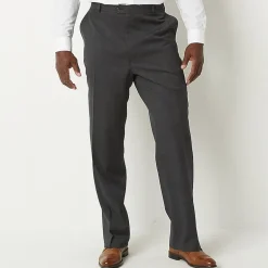 Stafford Coolmax All Season Ecomade Mens Big and Tall Classic Fit Flat Front Suit Pant