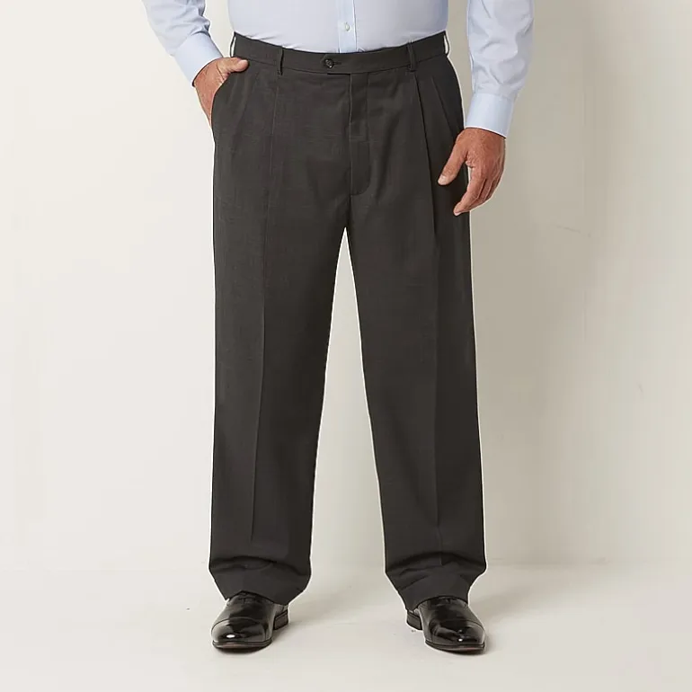 Stafford Coolmax All Season Ecomade Mens Big and Tall Classic Fit Pleated Front Suit Pant