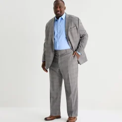 Stafford Coolmax All Season Ecomade Mens Big and Tall Plaid Suit Separates