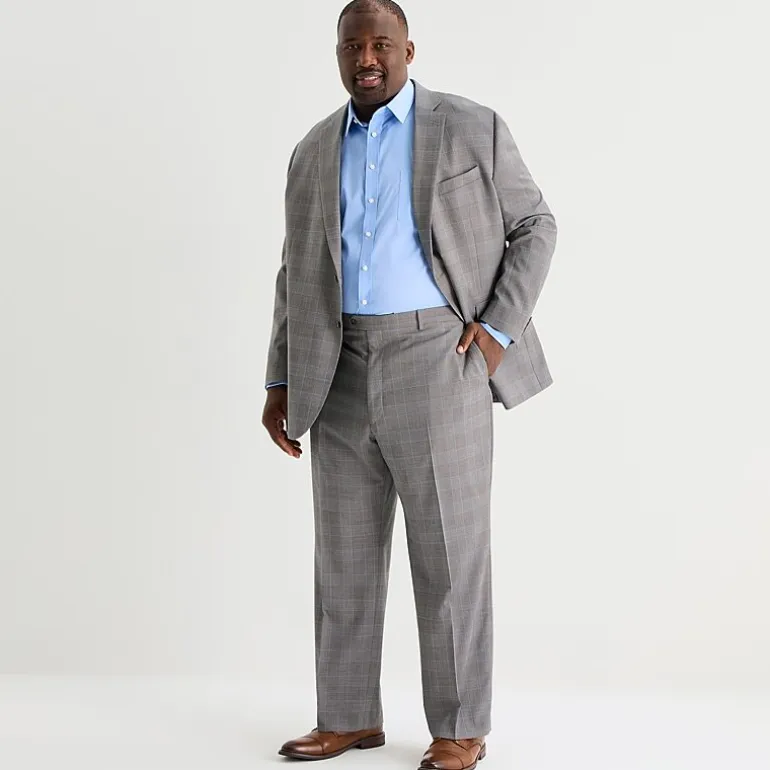 Stafford Coolmax All Season Ecomade Mens Big and Tall Plaid Suit Separates