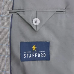 Stafford Coolmax All Season Ecomade Mens Big and Tall Plaid Suit Separates