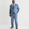 Stafford Coolmax All Season Ecomade Mens Big and Tall Plaid Suit Separates