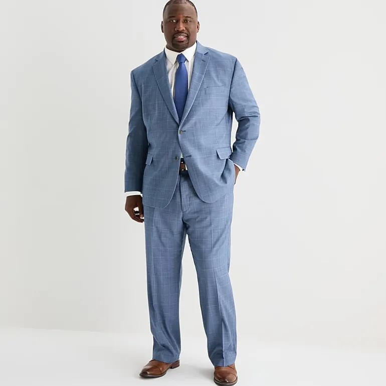 Stafford Coolmax All Season Ecomade Mens Big and Tall Plaid Suit Separates
