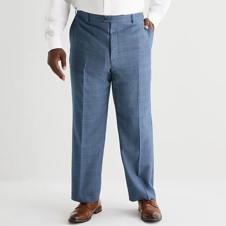 Stafford Coolmax All Season Ecomade Mens Big and Tall Plaid Suit Separates