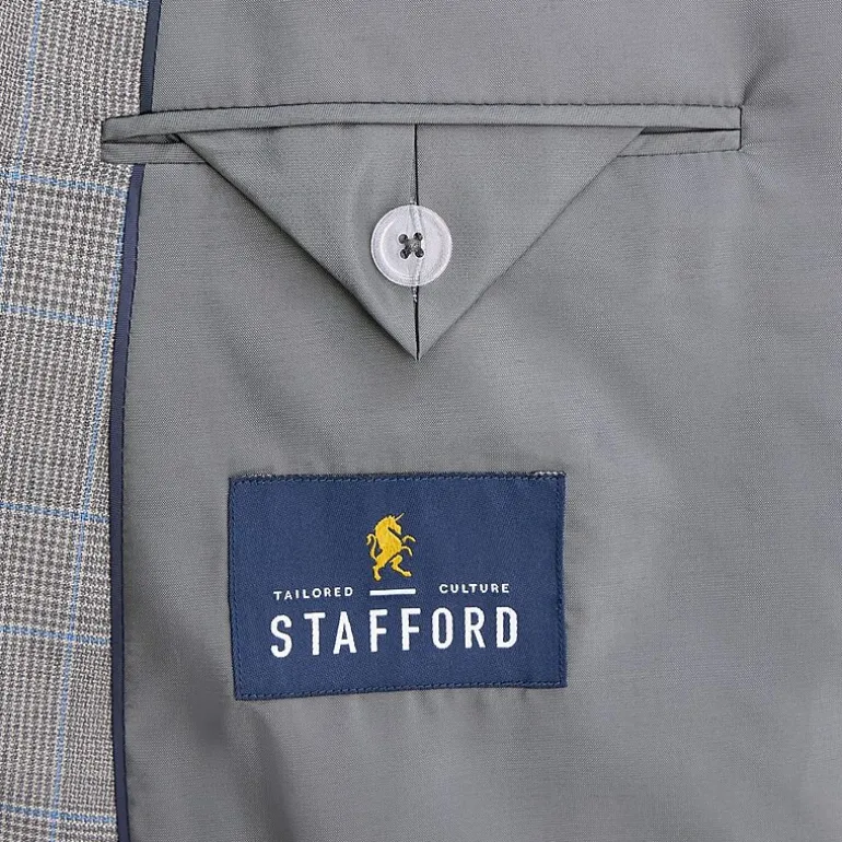 Stafford Coolmax All Season Ecomade Mens Classic Fit Plaid Big and Tall Suit Jacket