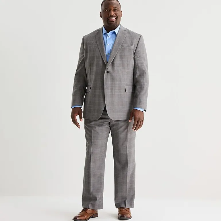 Stafford Coolmax All Season Ecomade Mens Classic Fit Plaid Big and Tall Suit Jacket