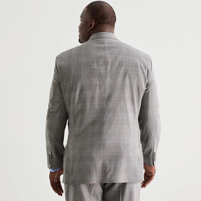 Stafford Coolmax All Season Ecomade Mens Classic Fit Plaid Big and Tall Suit Jacket
